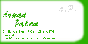 arpad palen business card